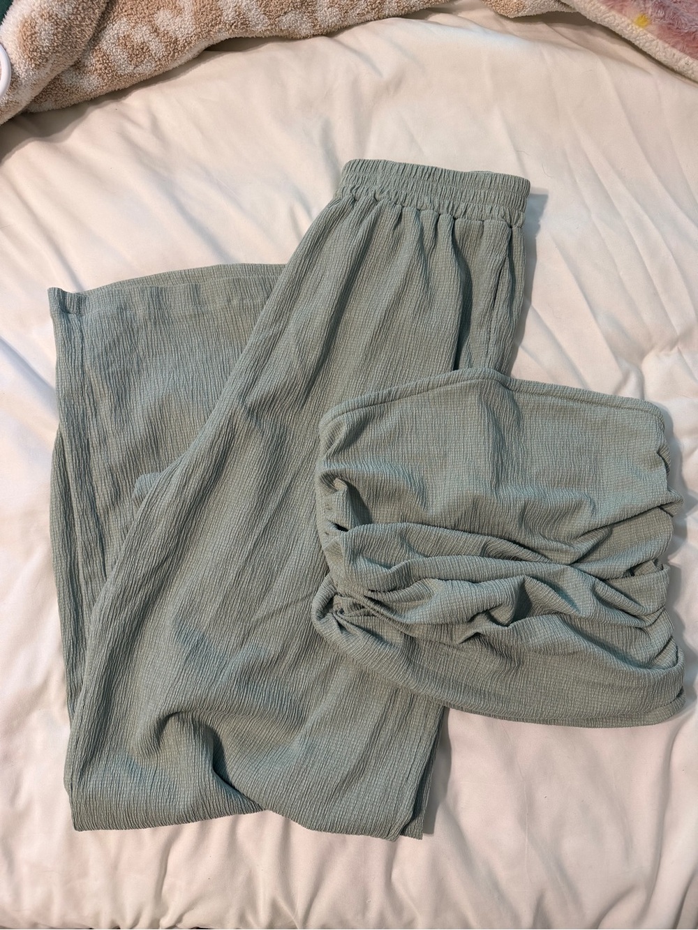 SHEIN Sage Green Textured Two-Piece Set